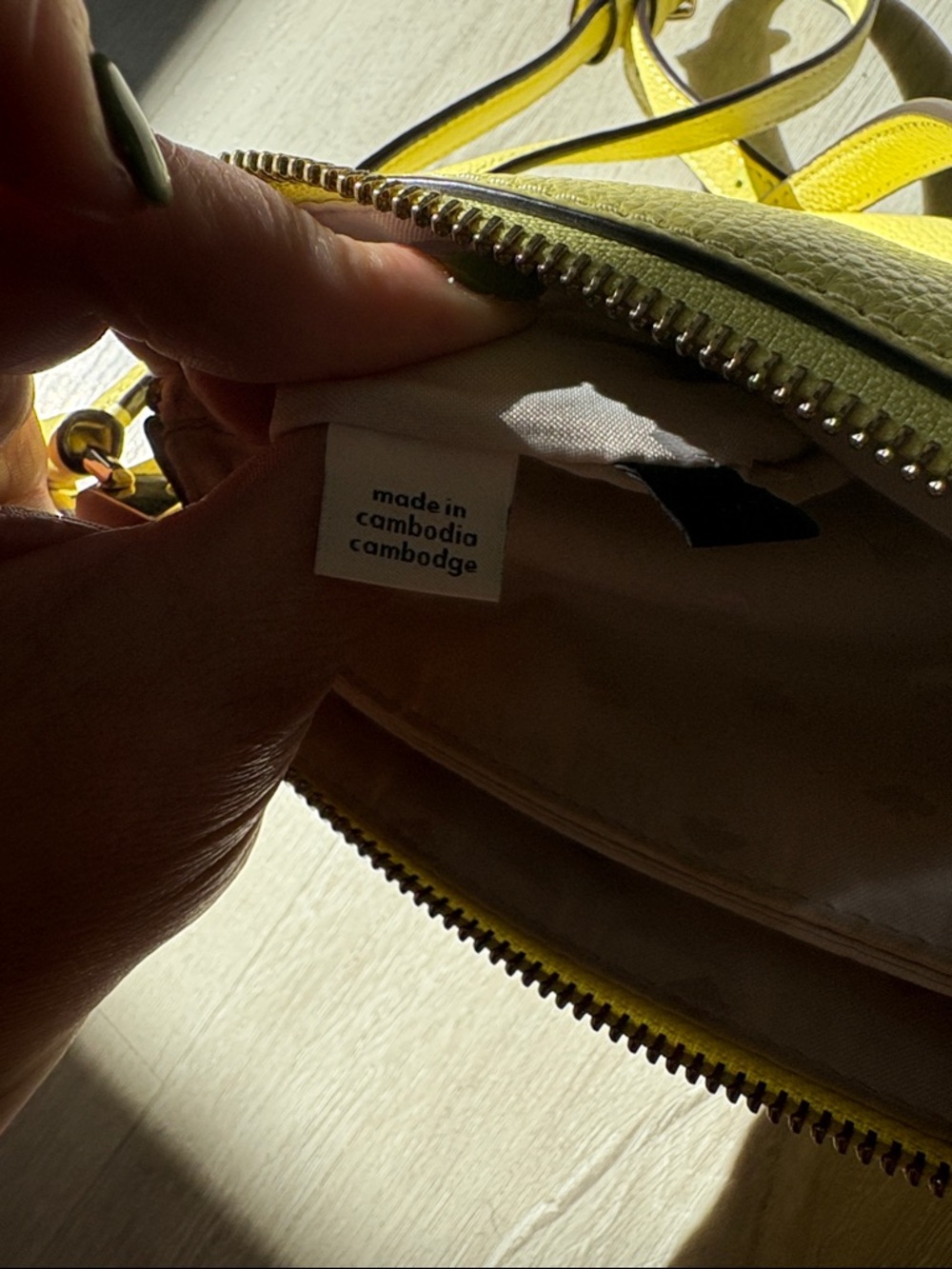 kate spade yellow pebbled leather crossbody with floral charm - Picture 8 of 8